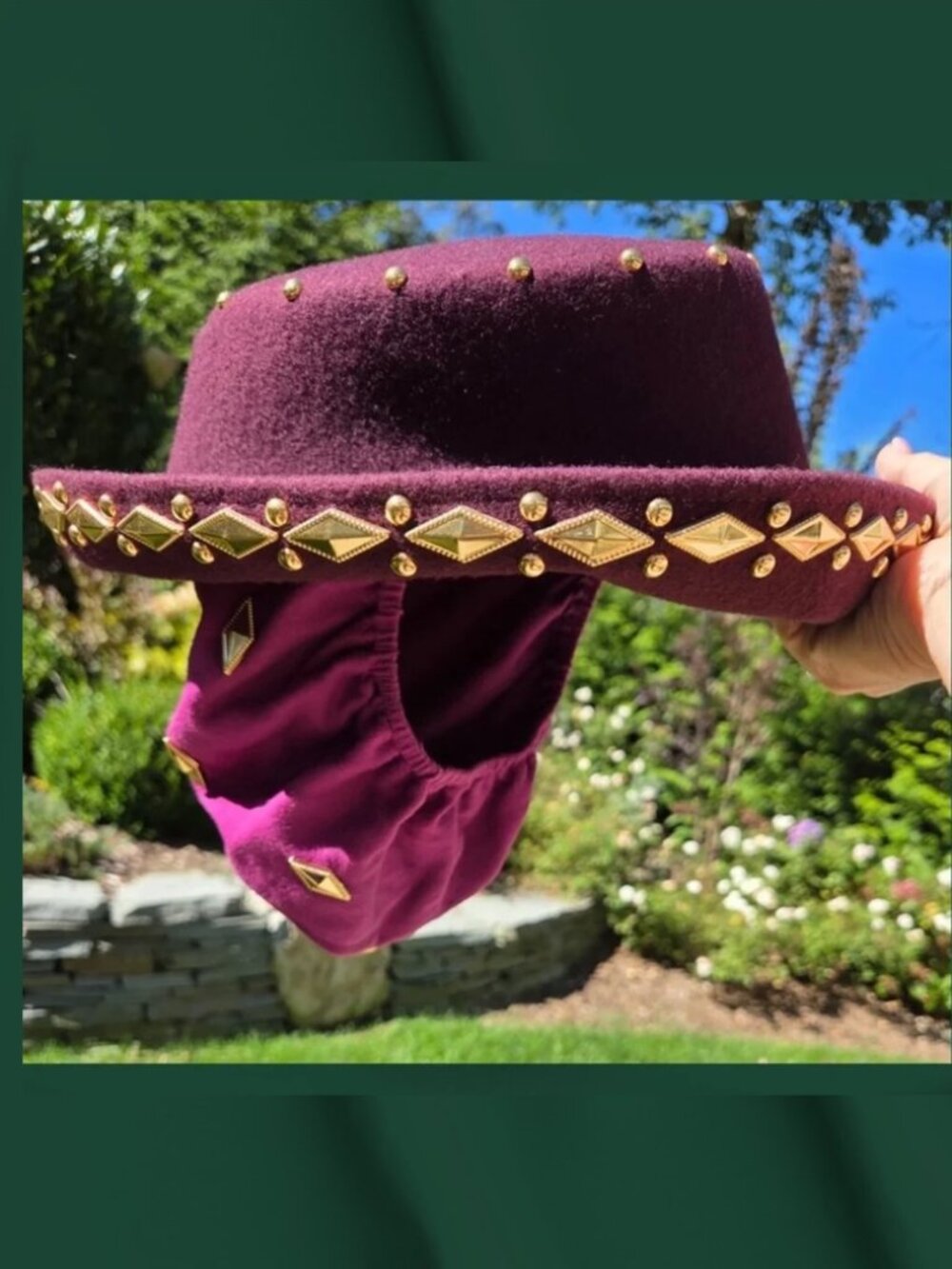 Vintage Embelished Wool Felt Ladies Hat, Perfect For A Lady Who Covers Her Hair